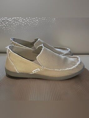Men’s Crocs Santa Cruz Slip-On Loafers | Casual Comfort Shoes | 15 | Khaki | EUC